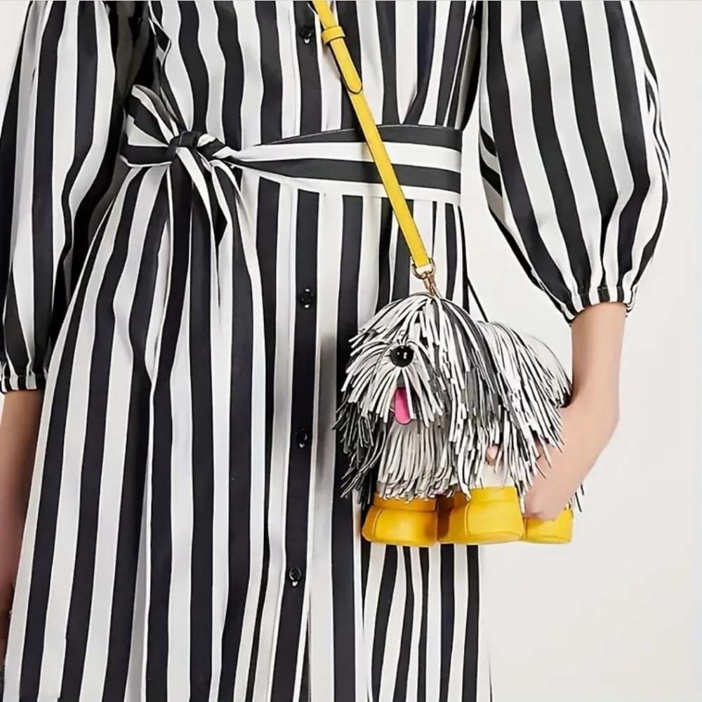 (KS Insp) Trendy (White)Chow Chow Tassel Dog Crossbody Bag. RSP$800 - Picture 1 of 7